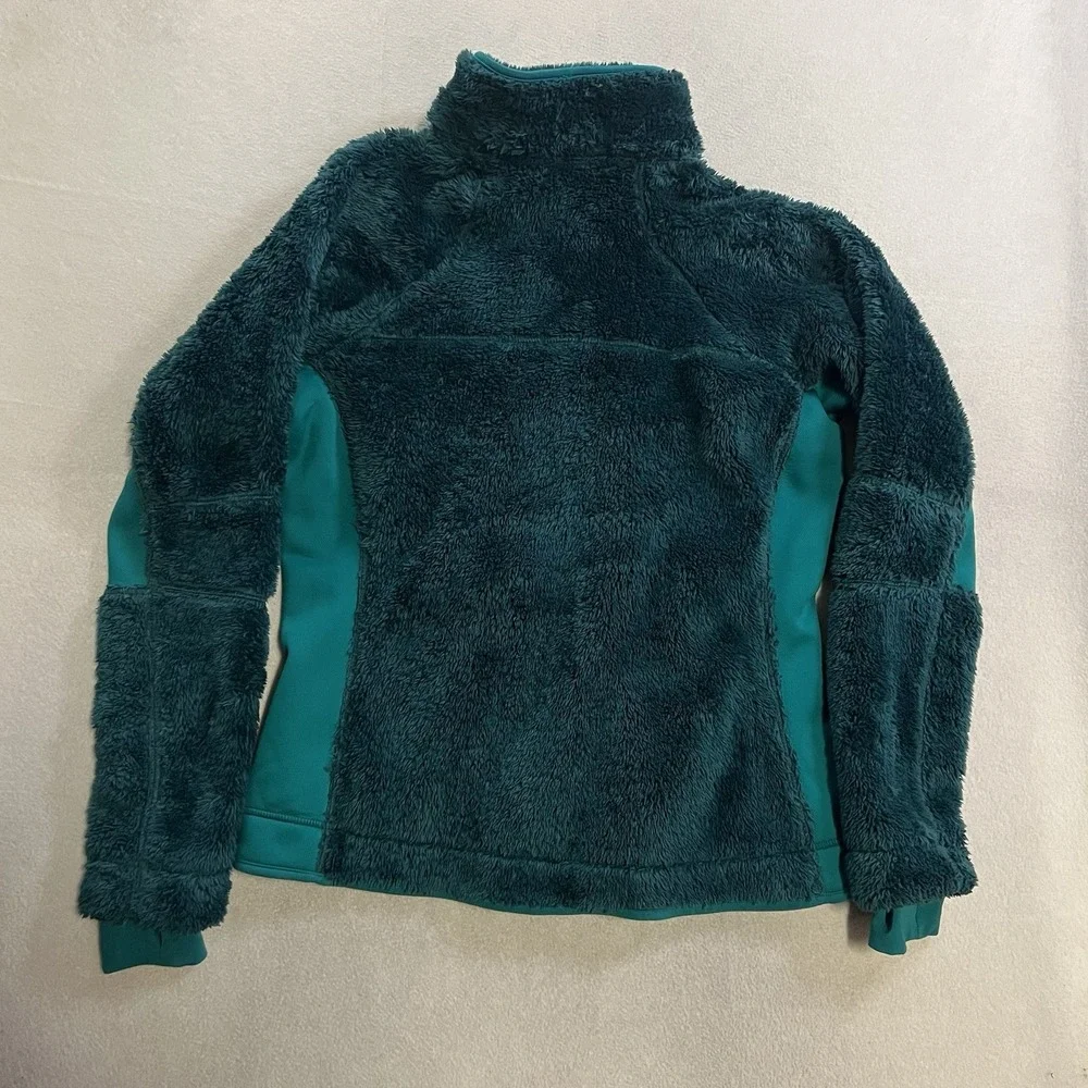 Columbia Pearl Plush II Fleece Jacket Women's Size XL Green Fuzzy Full Zip Up